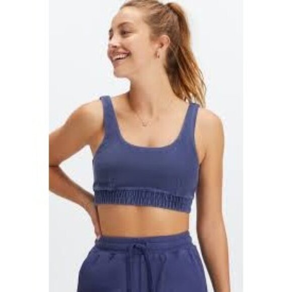 Fabletics Tops - Fabletics Women's Nala Fleece Bra Athletic Scoop Neck Blue Size XS